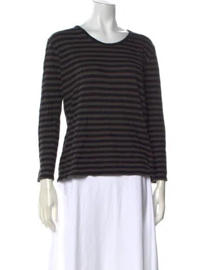 Pre-owned Hope Striped Crew Neck T-shirt In Black