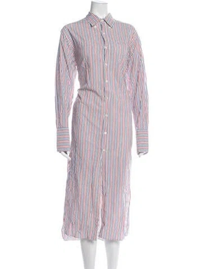 Pre-owned Hope Striped Midi Length Dress In Multi