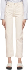 Hope White Rise Jeans In Ecru Rinse
