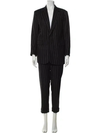 Pre-owned Hope Wool Striped Pantsuit W/ Tags In Black