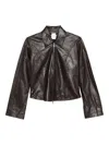 Hope Zip-fastening Leather Jacket In Brown