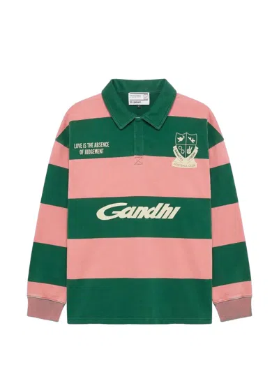 Hopeium X Football-club Gandhi Striped Long-sleeve Polo-shirt In Multi