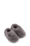 Hopfrög Kids Furry Furry Faux Fur Slipper In Gray