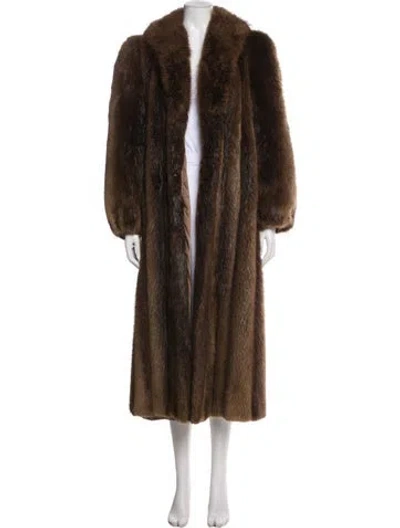 Pre-owned Hopper Fur Fur Coat In Brown