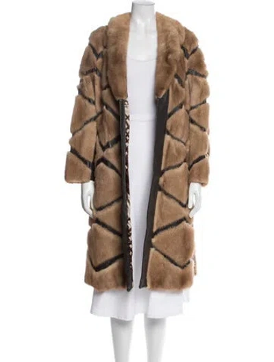 Pre-owned Hopper Fur Mink Fur Coat In Brown