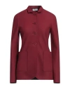 Hopper Woman Blazer Burgundy Size 8 Virgin Wool, Polyamide In Red