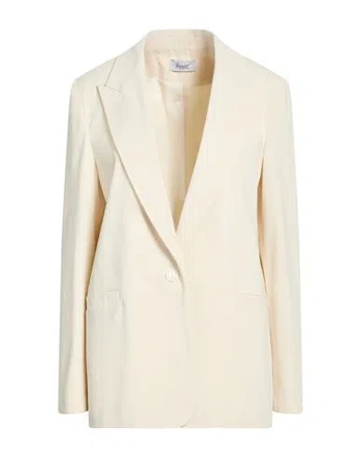 Hopper Woman Blazer Ivory Size 10 Cotton, Polyamide, Elastane In Neutral