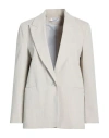 Hopper Woman Blazer Light Grey Size 6 Cotton, Polyamide, Elastane In Silver