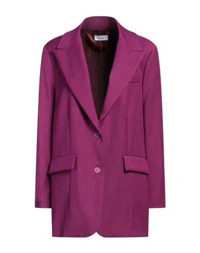Hopper Woman Blazer Mauve Size 4 Polyester, Viscose, Elastane In Purple