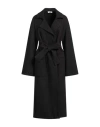 Hopper Woman Coat Black Size 6 Polyester, Acrylic, Wool