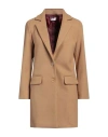 Hopper Woman Coat Camel Size 10 Polyester, Acrylic, Wool In Beige