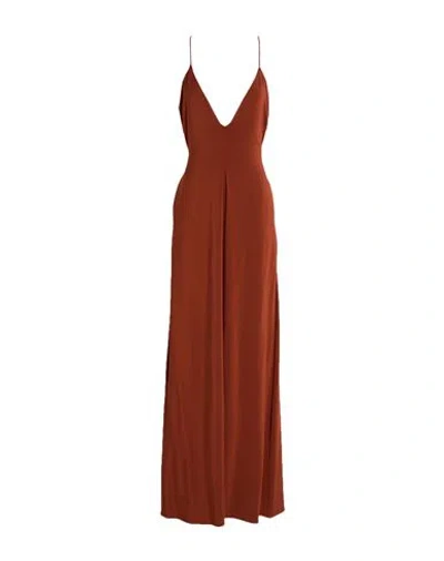 Hopper Woman Maxi Dress Brown Size 6 Viscose, Elastane