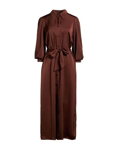 Hopper Woman Maxi Dress Brown Size Xs Polyester In Red