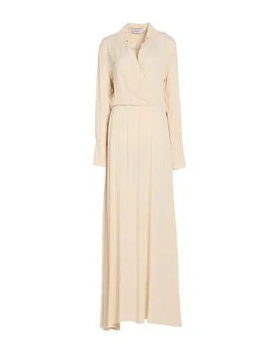 Hopper Woman Maxi Dress Cream Size 6 Silk, Acetate In Pink