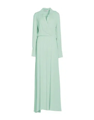 Hopper Woman Maxi Dress Light Green Size 6 Silk, Acetate In Blue