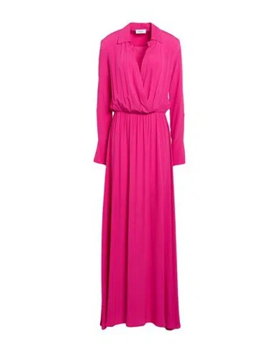 Hopper Woman Maxi Dress Magenta Size 10 Silk, Acetate In Pink
