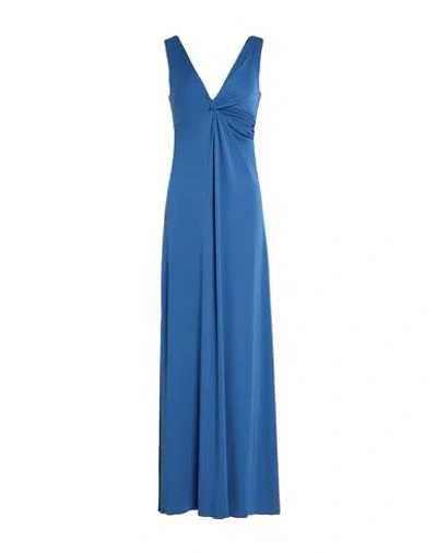 Hopper Woman Maxi Dress Navy Size M Polyester, Elastane In Blue