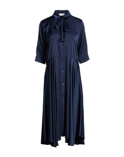 Hopper Woman Midi Dress Navy Size 10 Polyester, Elastane In Blue