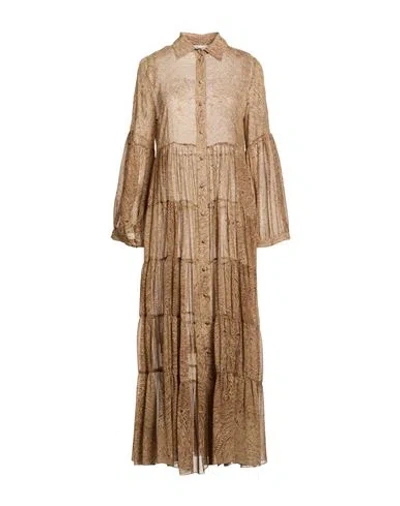 Hopper Woman Midi Dress Sand Size 4 Silk In Neutral