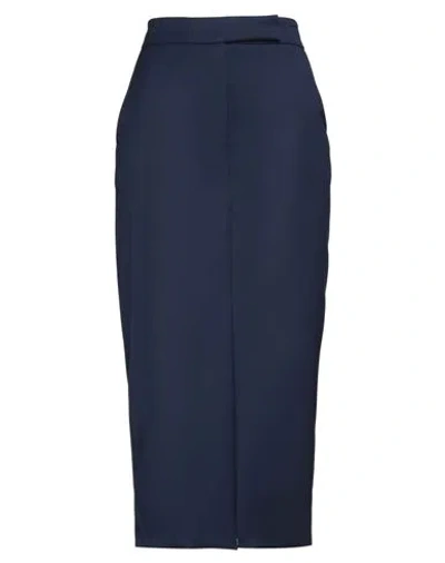 Hopper Woman Midi Skirt Blue Size 8 Polyester, Viscose, Elastane In Blue