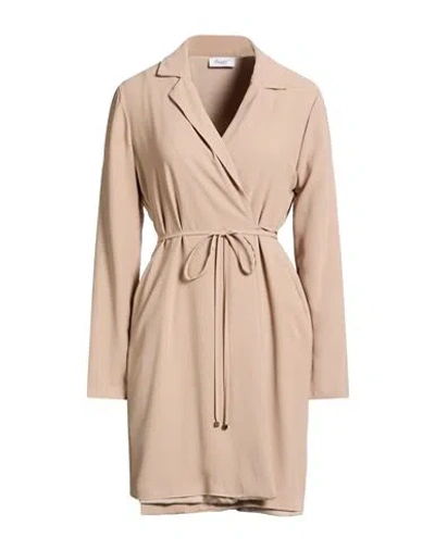 Hopper Woman Mini Dress Beige Size L Polyester In Brown