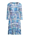 Hopper Woman Mini Dress Blue Size 10 Viscose In Blue