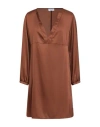 Hopper Woman Mini Dress Brown Size 8 Polyester, Elastane In Brown