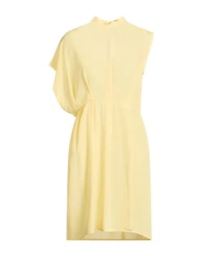 Hopper Woman Mini Dress Pastel Yellow Size 8 Silk, Acetate