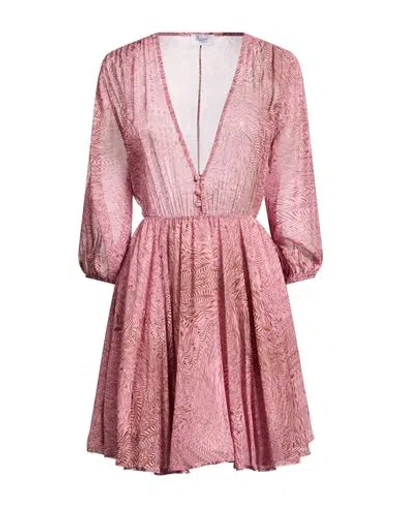 Hopper Woman Mini Dress Pink Size 6 Silk