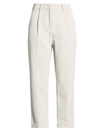Hopper Woman Pants Light Grey Size 12 Cotton, Polyamide, Elastane In Neutral