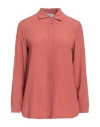 Hopper Woman Shirt Brick Size 10 Acrylic, Silk In Red