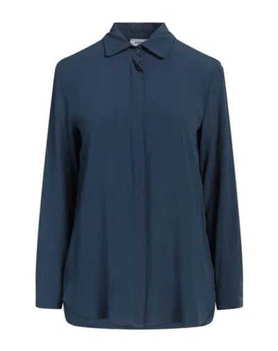 Hopper Woman Shirt Midnight Blue Size 6 Acetate, Silk In Blue