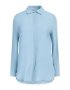 Hopper Woman Shirt Sky Blue Size 4 Acetate, Silk In Blue