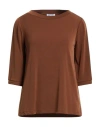 Hopper Woman T-shirt Brown Size S Polyester, Elastane