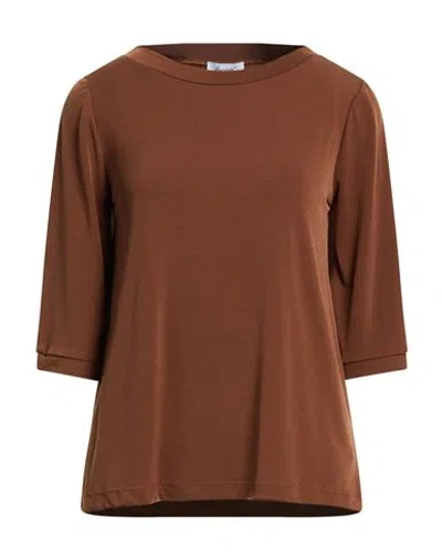 Hopper Woman T-shirt Brown Size S Polyester, Elastane