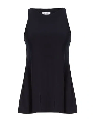 Hopper Woman Tank Top Midnight Blue Size L Polyester, Elastane In Black