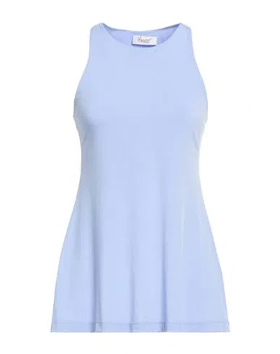 Hopper Woman Tank Top Sky Blue Size L Polyester, Elastane
