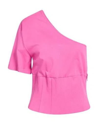 Hopper Woman Top Fuchsia Size 6 Cotton In Pink