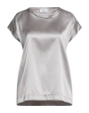 Hopper Woman Top Grey Size 8 Silk, Elastane In Gray
