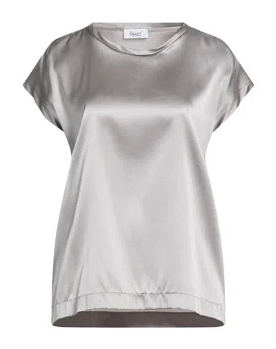 Hopper Woman Top Grey Size 8 Silk, Elastane In Gray