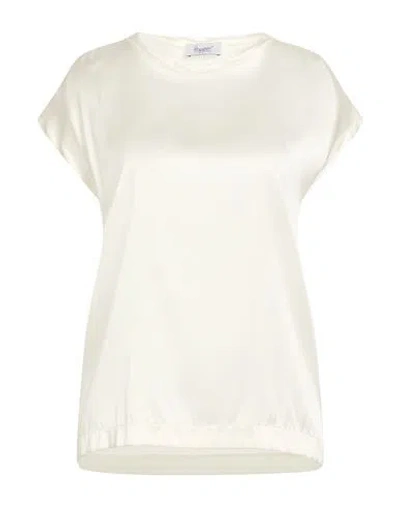 Hopper Woman Top Ivory Size 10 Silk, Elastane In White