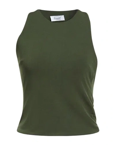 Hopper Woman Top Military Green Size M Polyester, Elastane