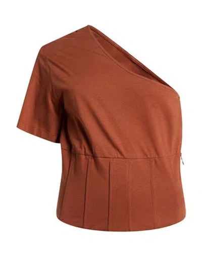 Hopper Woman Top Rust Size 2 Cotton In Brown