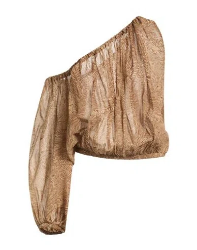 Hopper Woman Top Sand Size 8 Silk In Brown