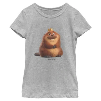 Hoppers Kids' Girl's  Happy King George Pose  Graphic T-shirt In Gray