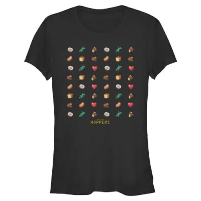 Hoppers Junior's  Beaver Mabel And Tom Lizard Classic Icons Graphic T-shirt In Black