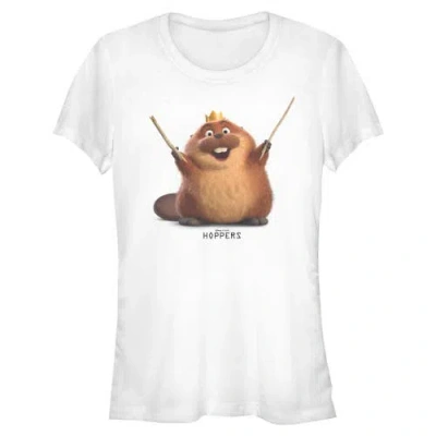 Hoppers Junior's  King George Happy Sticks Pose Graphic T-shirt In White
