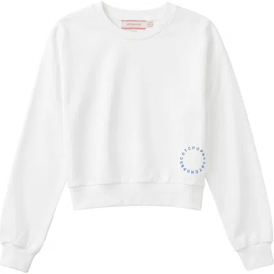 Hopscotch Kids'  Artwork Long Sleeve Crop Top In White