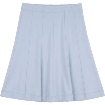Hopscotch Kids'  Cotton Spandex Elastic Waist Midi Panel Skirt In Blue