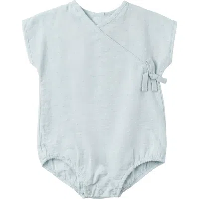 Hopscotch Babies'  Girl Textured V-neck Tie-side Romper In Blue